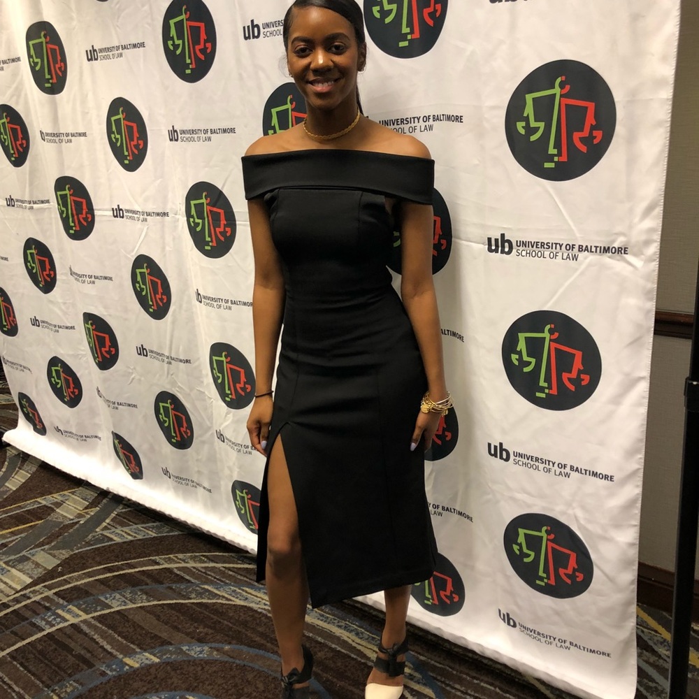 Black off the shoulder dress